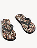 Animal Print Flat Flip Flops