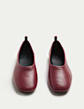 Leather Slip On Flat Ballet Pumps