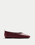 Leather Slip On Flat Ballet Pumps