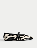Wide Fit Animal Print Strappy Ballet Pumps