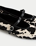 Wide Fit Animal Print Strappy Ballet Pumps