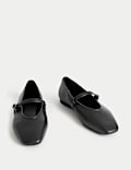 Wide Fit Strappy Flat Ballet Pumps
