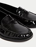 Wide Fit Patent Flat Penny Loafers