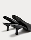 Zapatos de salón de piel con tacón kitten sin talón