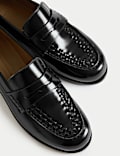 Leather Slip On Flat Loafers
