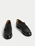 Leather Slip On Flat Loafers