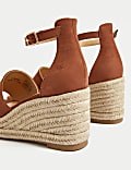 Wide Fit Ankle Strap Wedge Espadrilles