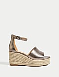 Wide Fit Ankle Strap Wedge Espadrilles