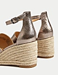 Wide Fit Ankle Strap Wedge Espadrilles