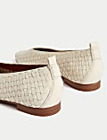 Leather Woven Flat Ballet Pumps