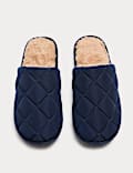 Quilted Mule Slippers with Secret Support