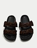 Suede Knot Footbed Sandals