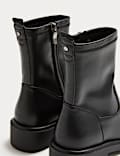 Block Heel Sock Ankle Boots