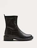 Block Heel Sock Ankle Boots