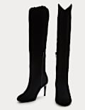 Suede Stiletto Heel Knee High Boots