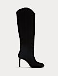 Suede Stiletto Heel Knee High Boots