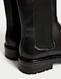 Bottines Chelsea en cuir à talons carrés