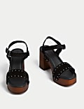 Suede Studded Platform Clogs