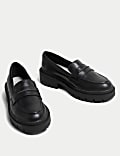 Wide Fit Slip On Flatform Loafers