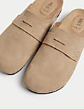 Suede Slip On Flat Clogs