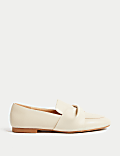 Leather Bow Slip On Loafers