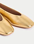 Leather Slip On Flat Ballet Pumps