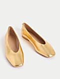 Leather Slip On Flat Ballet Pumps