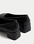 Slip On Block Heel Court Shoes