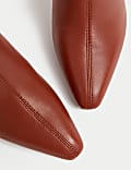 Leather Statement Heel Pointed Mules