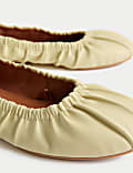 Ruched Slip On Ballet Pumps