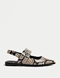 Printed Flat Slingback Sandals