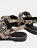 Printed Flat Slingback Sandals