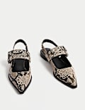 Printed Flat Slingback Sandals