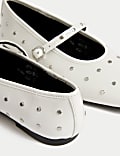 Studded Buckle Flat Ballet Pumps