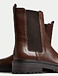 Bottines Chelsea en cuir à bout rond