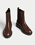 Bottines Chelsea en cuir à bout rond