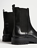 Leather Chelsea Round Toe Ankle Boots