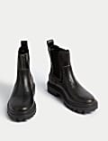 Wide Fit Leather Chelsea Ankle Boots