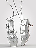 Knot Strappy Kitten Heel Sandals