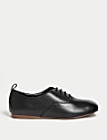Leather Lace Up Flat Shoes