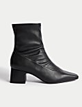 Block Heel Chisel Toe Ankle Boots