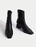 Block Heel Chisel Toe Ankle Boots