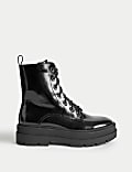 Chunky Lace Up Flatform Ankle Boots