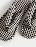 Gingham Open Toe Thong Slippers