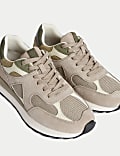 Suede Mesh Detail Trainers