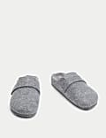 Felt Faux Fur Lined Clog Slippers