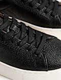 Leather Lace Up Platform Trainers with Freshfeet™