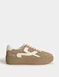 Suede Side Detail Platform Trainers