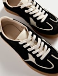 Suede Lace-Up Retro Trainers
