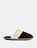 Mules avec doublure en fausse fourrure